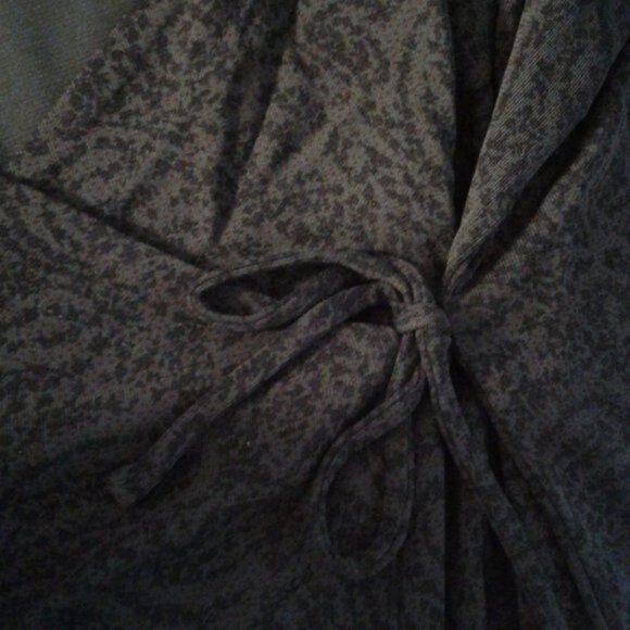 J. Jill L LP Womens Petite Wrap Top Skirt Set Rayon Polyester Gray Paisley Maxi - Picture 8 of 9